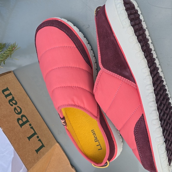 LL BEAN Women's Mountain Classic Quilted Slipper Slides SALMON  Pink sz 10 NEW - Picture 1 of 6